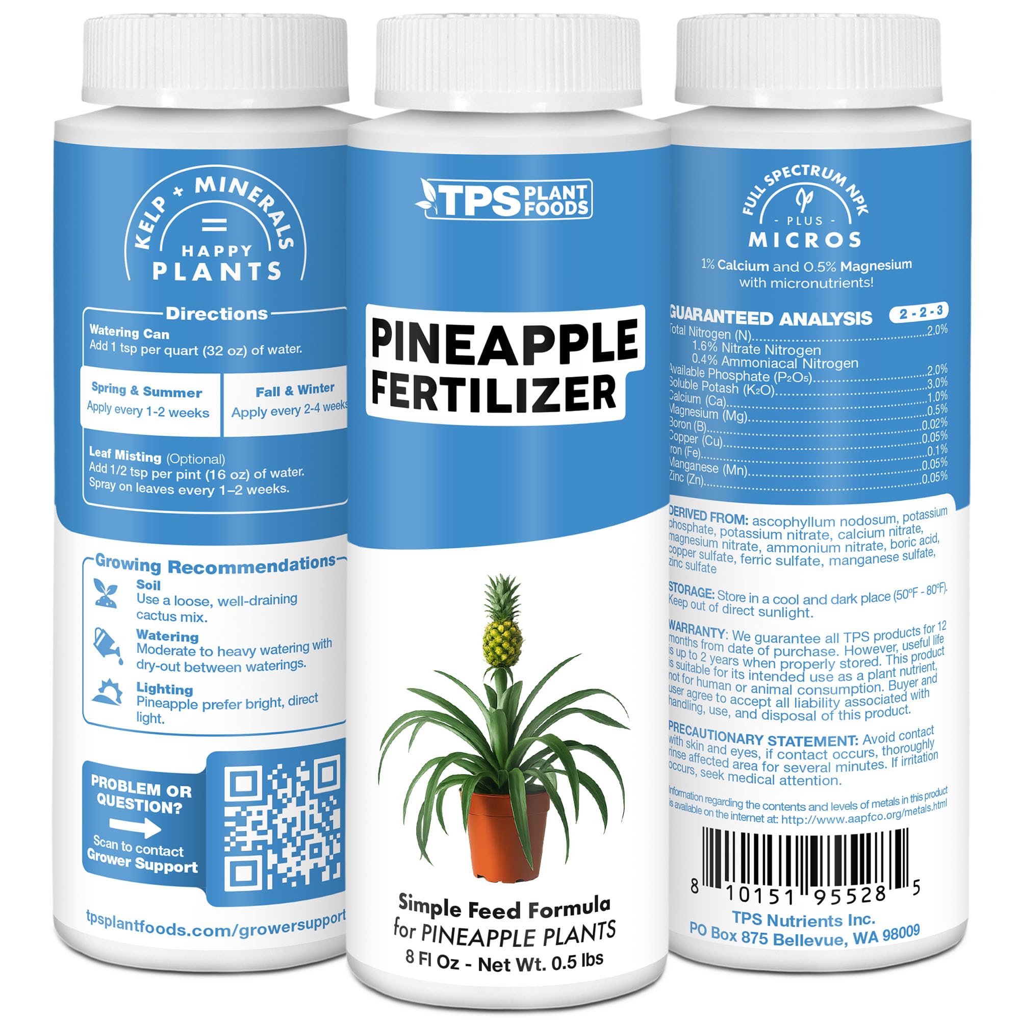 Amazon.com : Pineapple Fertilizer  Liquid Plant Food for Bigger Fruit,  Stronger Root Development & Healthy Tropical Growth, 8 oz : Patio, Lawn &  Garden