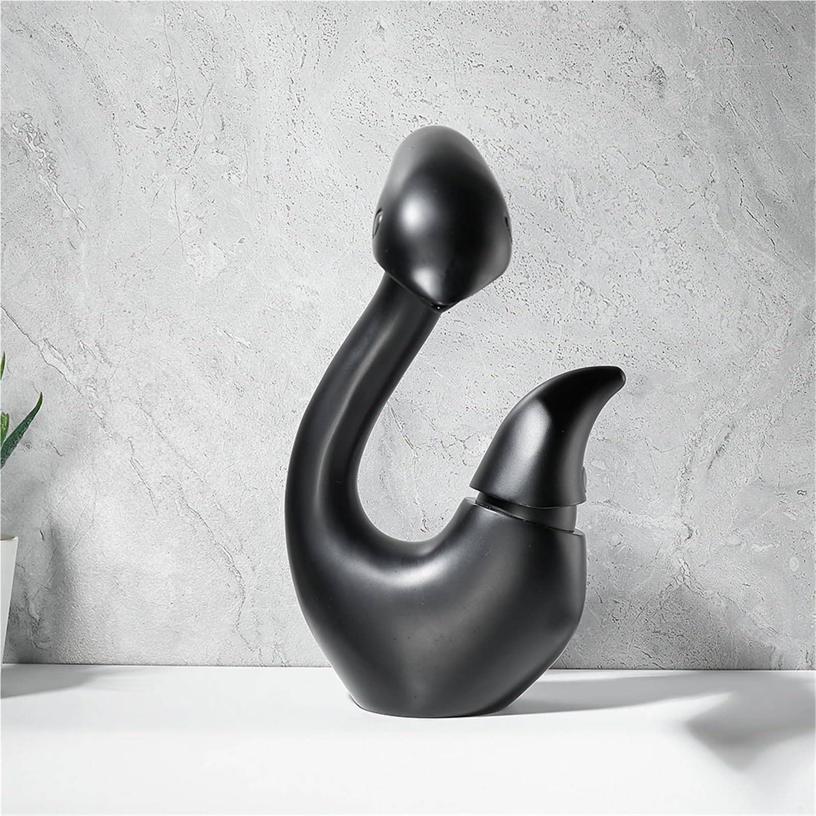 Grifo monomando for lavabo de baño moderno con diseño de cisne, mezclador de agua caliente y fría for encimera.(Color-4)
