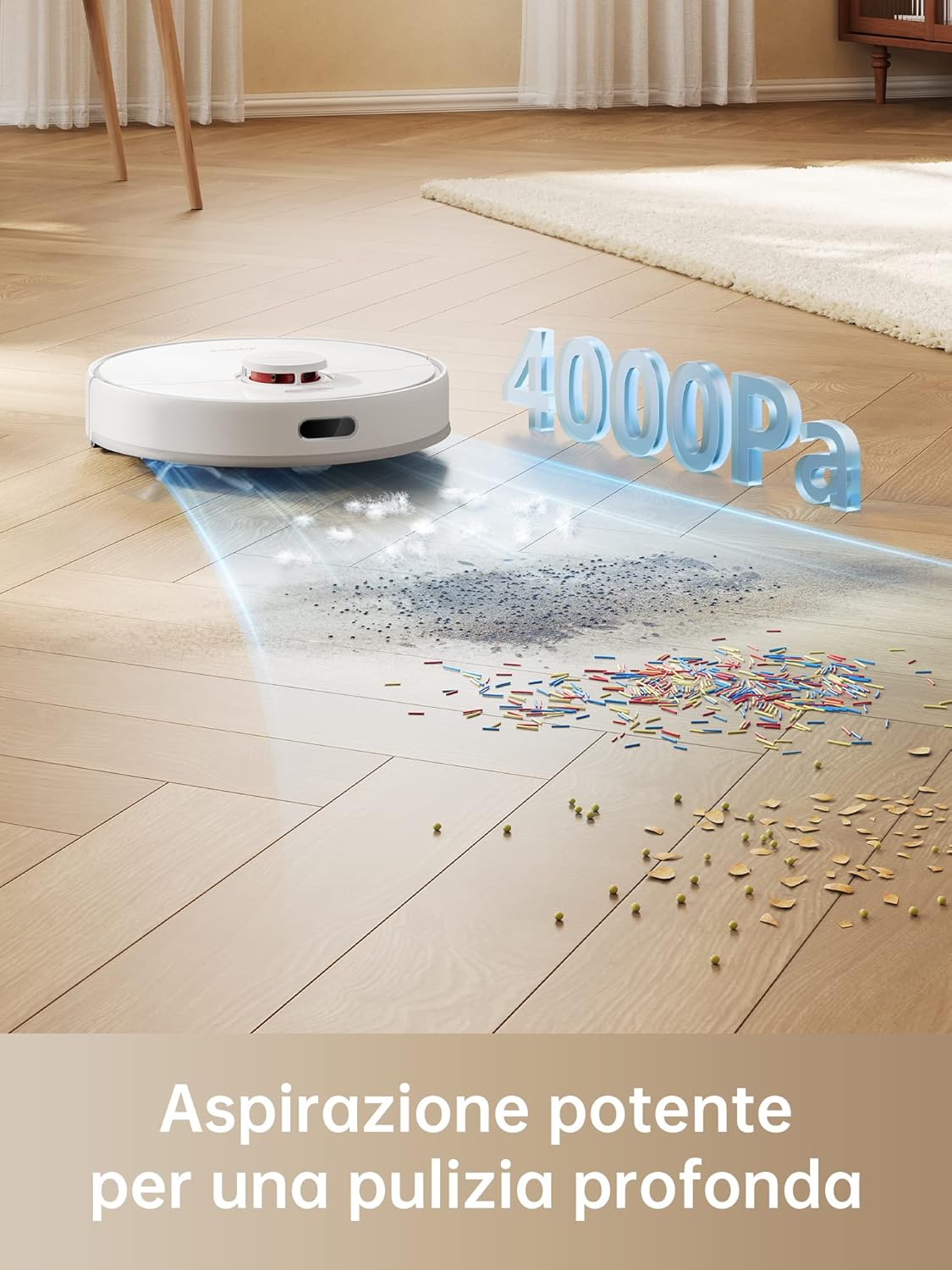 dreame D9 Max Robot Aspirapolvere Lavapavimenti con Mappatura 4000Pa Navigazione LDS Polvere Fino 570ml Mappatura Multilivello Controllo App&Alexa Aspirazione Tappeti Peli Animali Bianco D9 Max White - Immagine 2