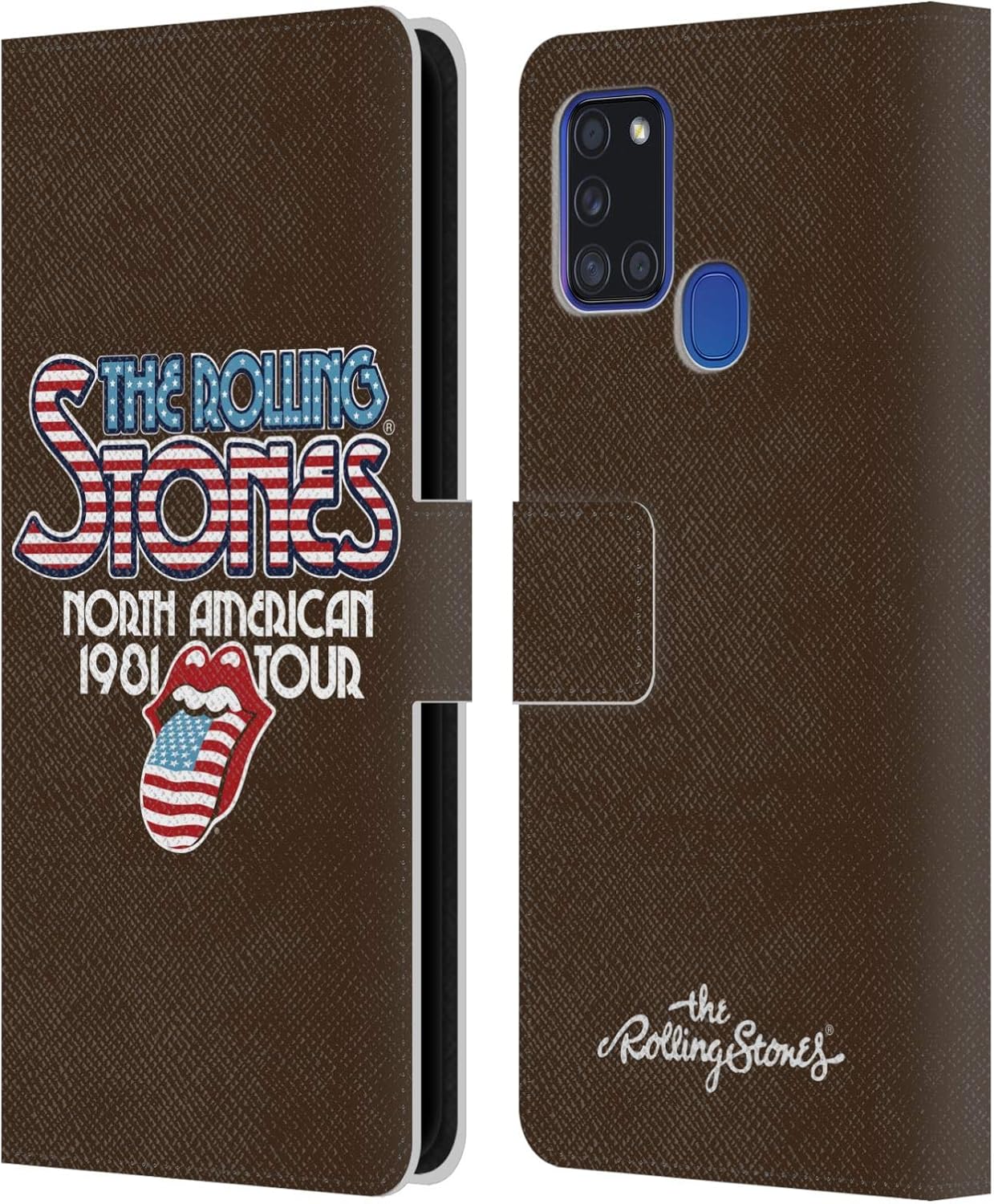 Head Case Designs Officially Licensed The Rolling Stones North American Tour 1981 Key Art Leather Wallet Case Compatible with Samsung Galaxy A21s (2020)