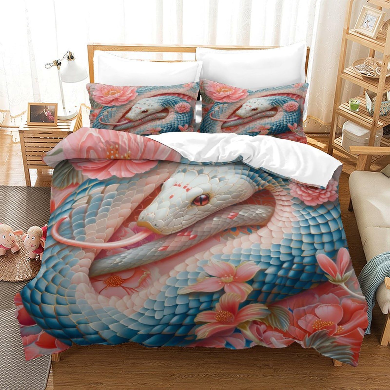 P1S9U7W5Y 3D Printed Mythical Dragon Duvet Cover Set 3pcs Soft Microfiber Fantasy Bedding Set Super king（260x220cm）