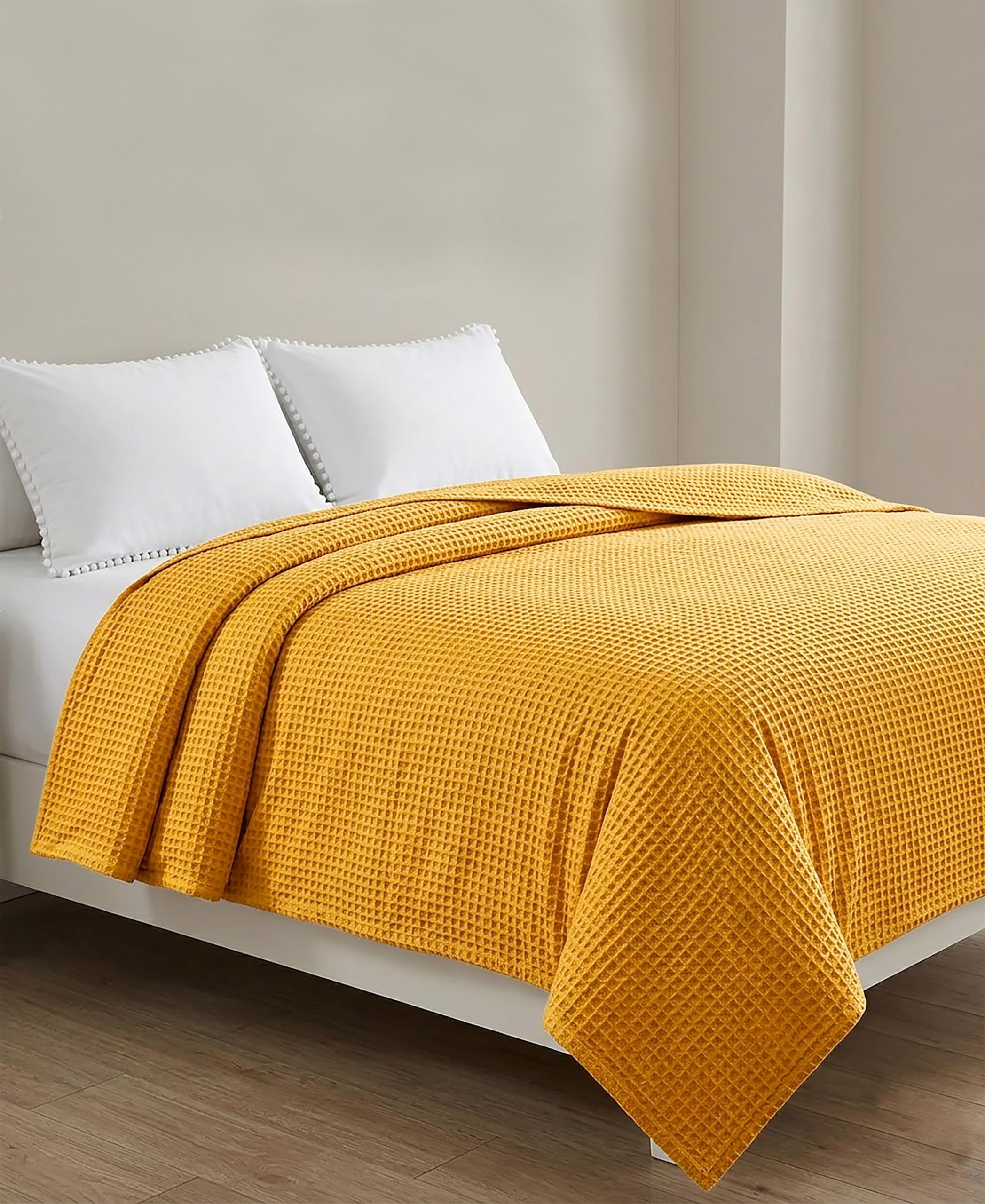 Cotton Waffle AC Blanket 60x80 Inch -Pack of 1 | Soft & Breathable, Single Bed Blanket, Lightweight All Season, For Bed, Sofa & Travel, Pack of 1-image-3