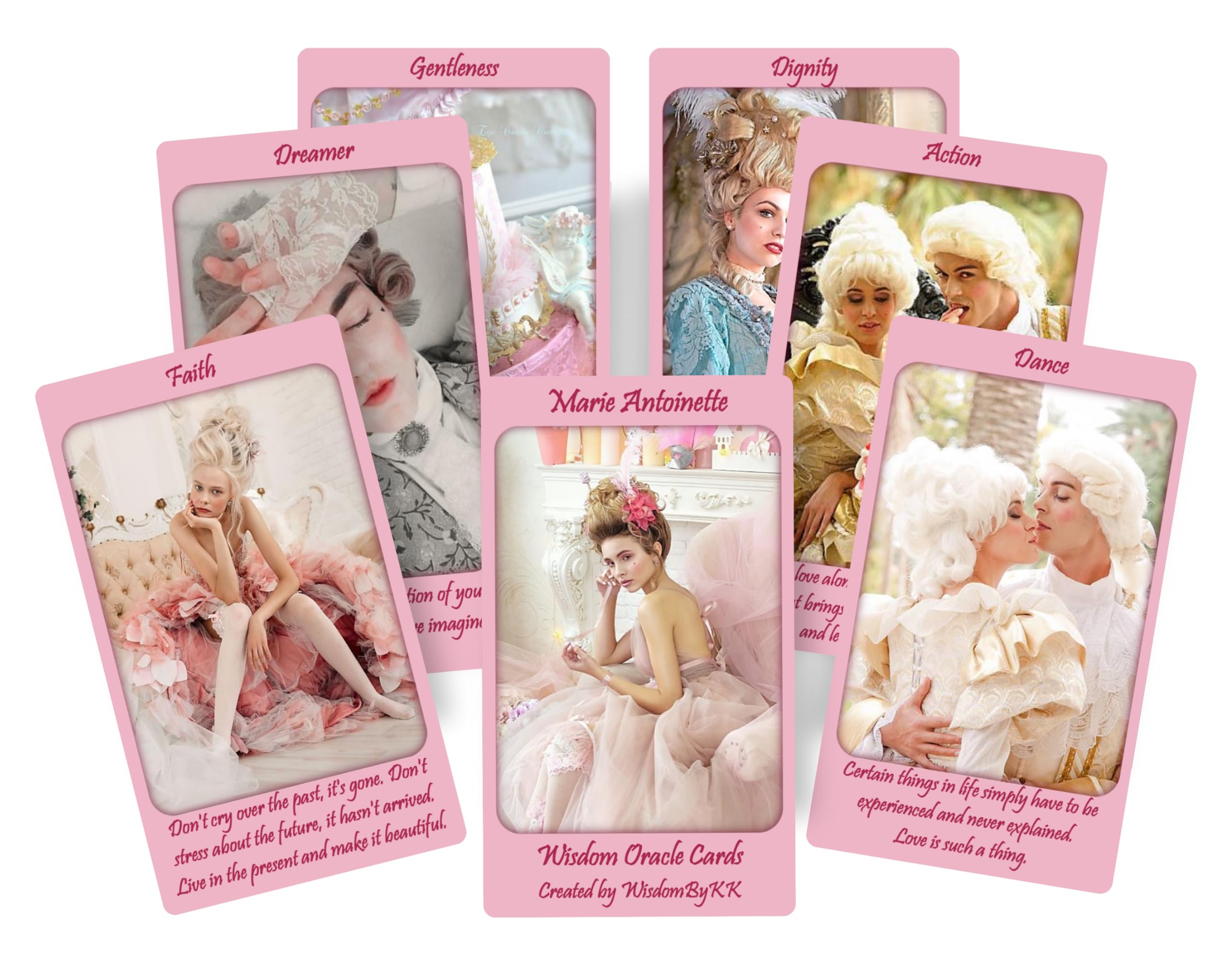 Marie Antoinette Oracle Cards Deck. Queen of France Oracle Cards Deck. Pink Dreams, Love and Passion Oracle.