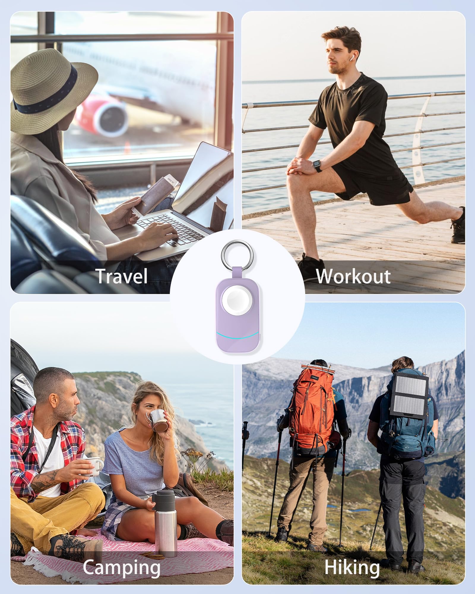 Caricabatterie wireless portatile per Apple Watch Travel Essential | Design portachiavi, 2500 mAh ad alta capacità, forte chiusura magnetica, sovraccarico e surriscaldamento, ricarica automatica