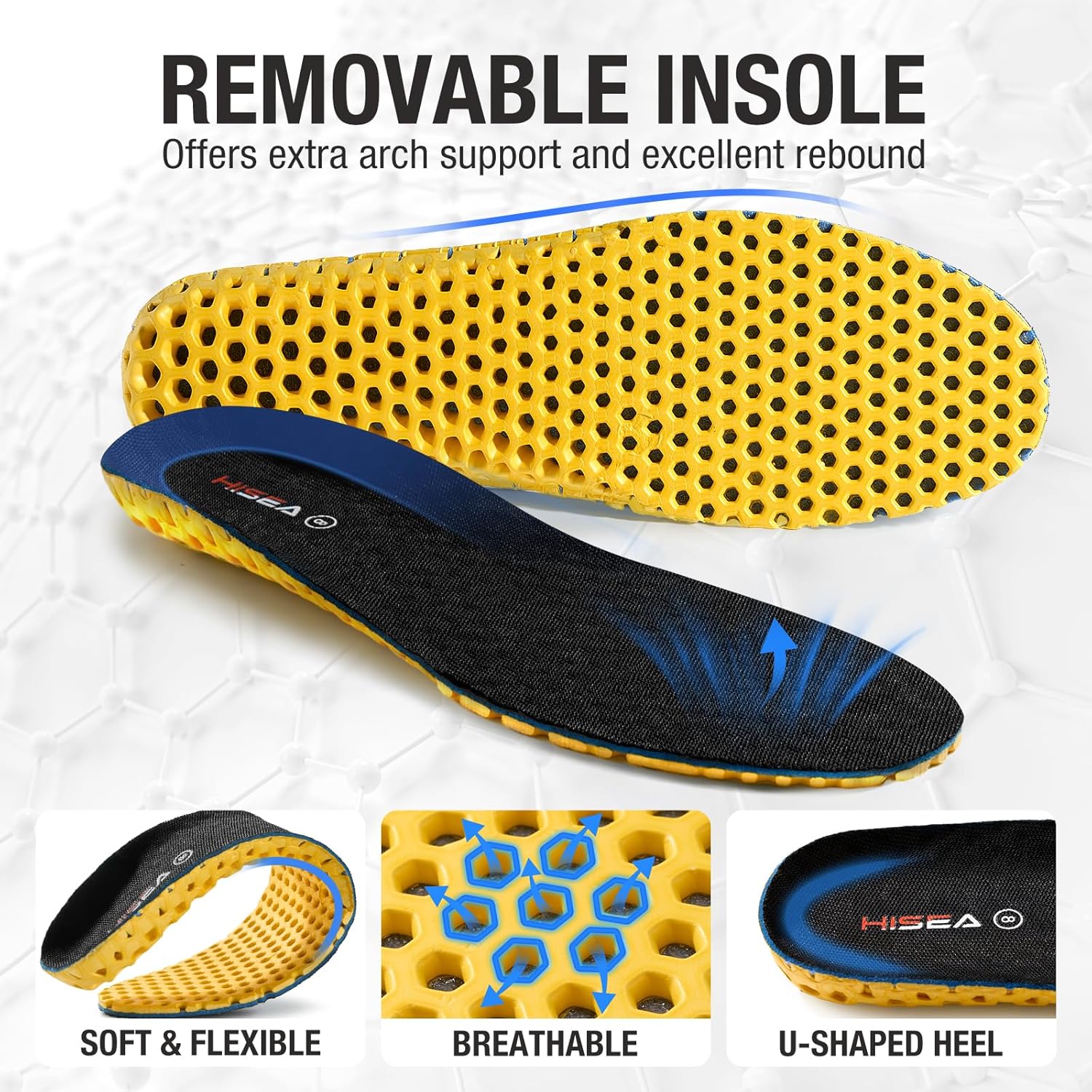 HISEA Mens Rubber Boots, 100% Natural Rubber Tall Rain Boots with Fabric Lining for Men - Image 5