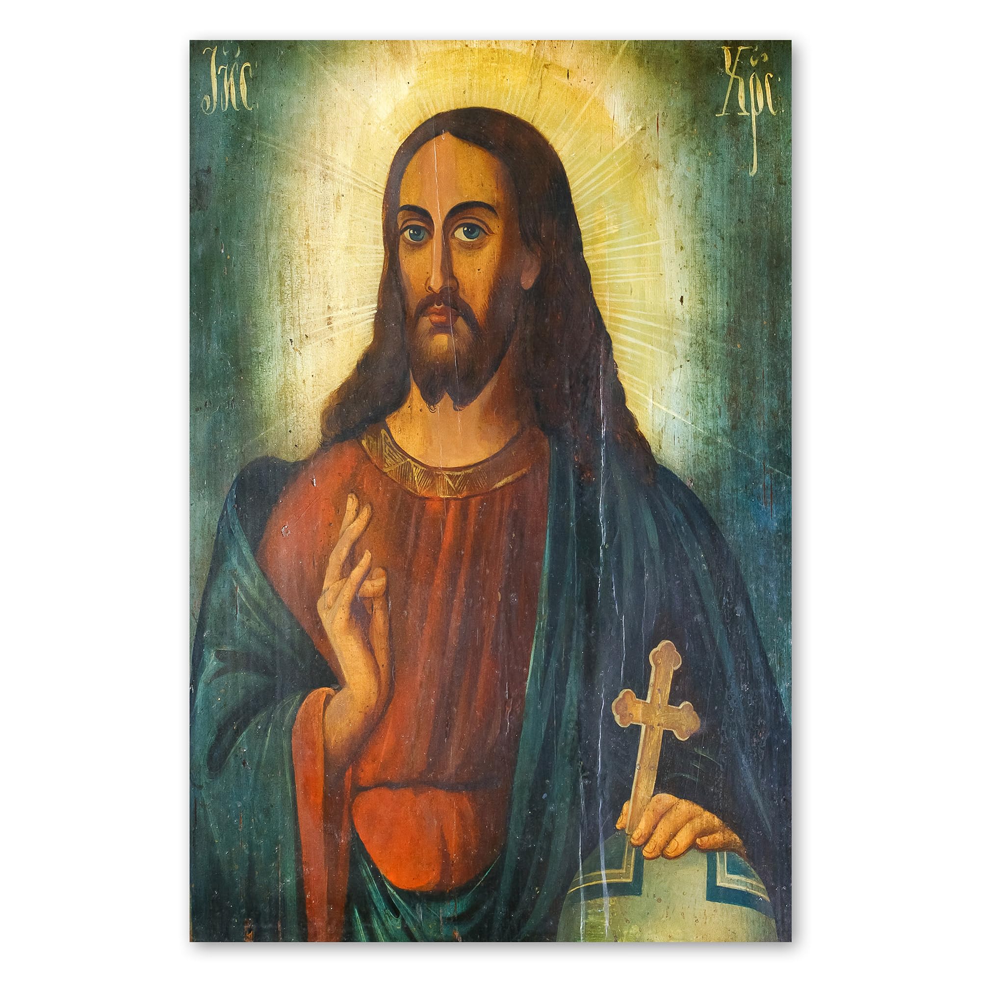 Postereck - 1234 - Jezus, rysunek, krzyż, religia, kościół, Bóg. Wydruk, Druk, Sztuka Ścienna, Religia. - ekran - 100,0 cm x 75,0 cm