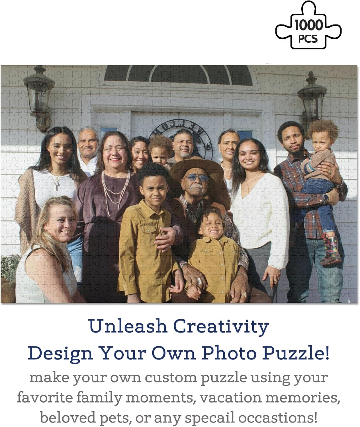 Personalized Photo Puzzle, Custom Jigsaw with Your Image - 1000 Pieces Design Your Own Puzzles - DIY Game Night Present for Adults, Unique Gifts for Christmas, Birthdays, Anniversaries & Wedding