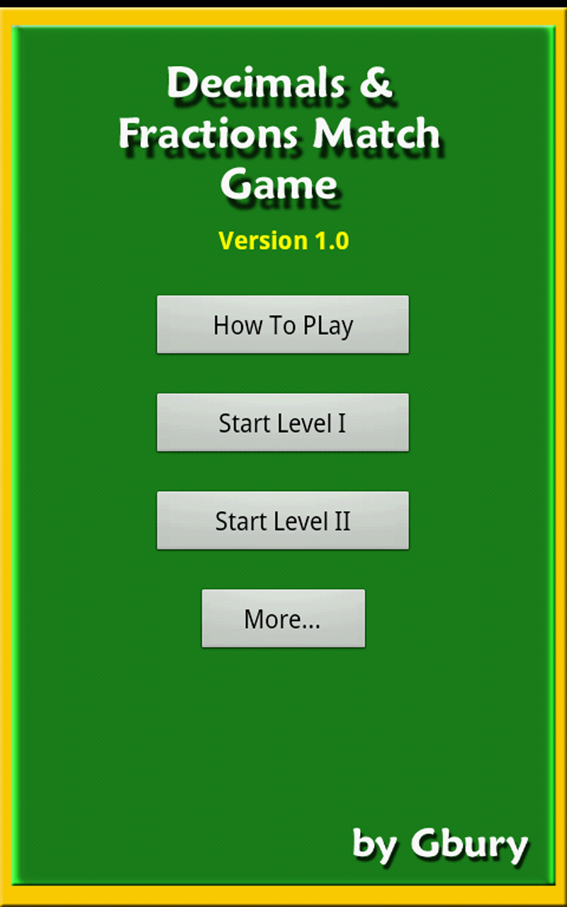 Math Decimals and Fractions Matching Game - App on Amazon Appstore