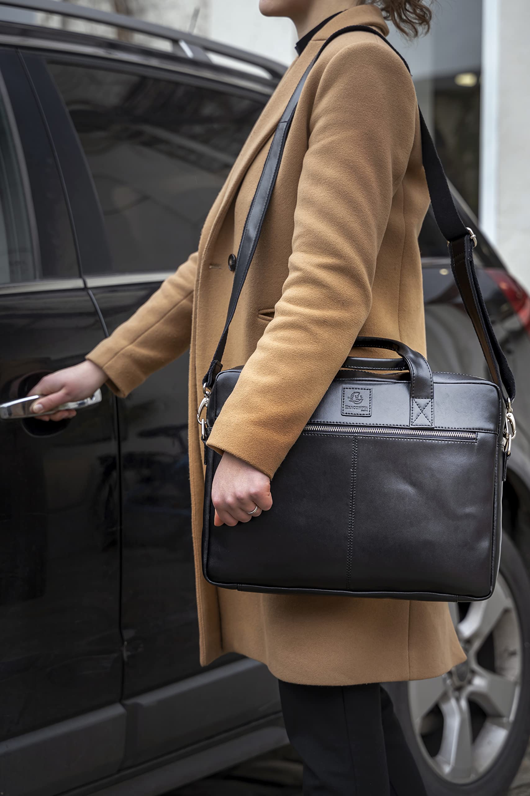 Exacompta 17437E Premium -Umhängetasche Exactive aus hochwertigem Leder mit vielen Innentaschen – Bild 2