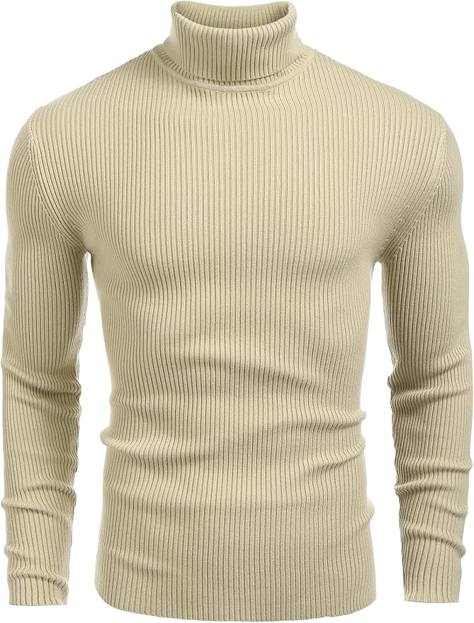 Suéter de Punto COOFANDY con Cuello Alto para Hombre