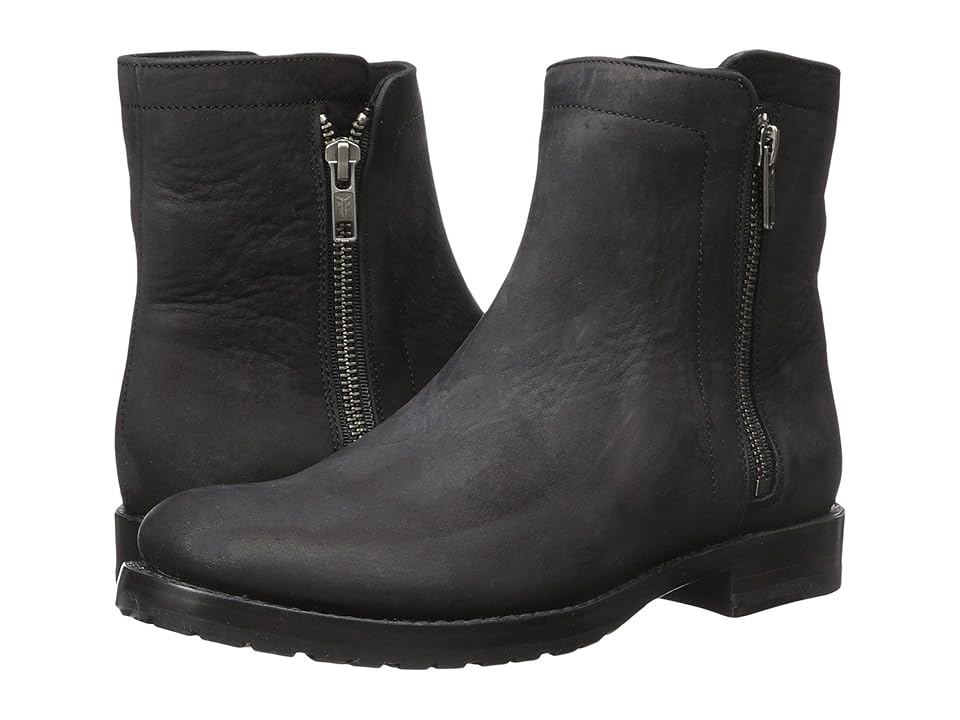 

Frye Natalie Double Zip (Black Soft Italian Nubuck) Women's Boots
