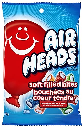 Airheads Soft Filled Bites - Caramelo masticable con sabor a fruta, sabores surtidos, 6.00 oz