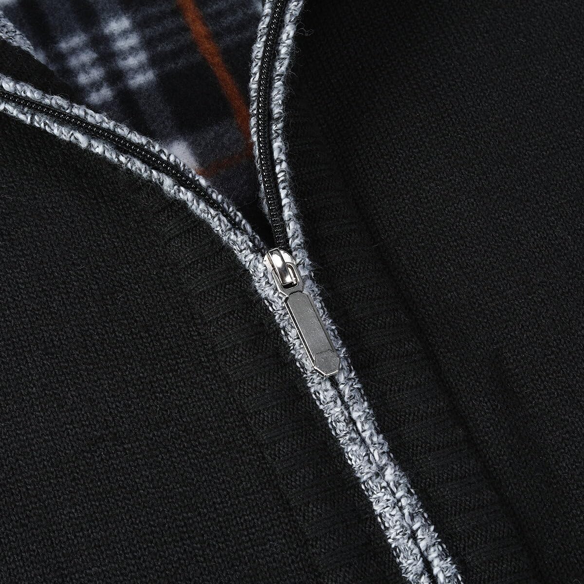 Allthemen Cardigan Homme Hiver en Maille Zippé Manches Longues Chaud Chandail Tricoté Manteau Décontracté à col Montant