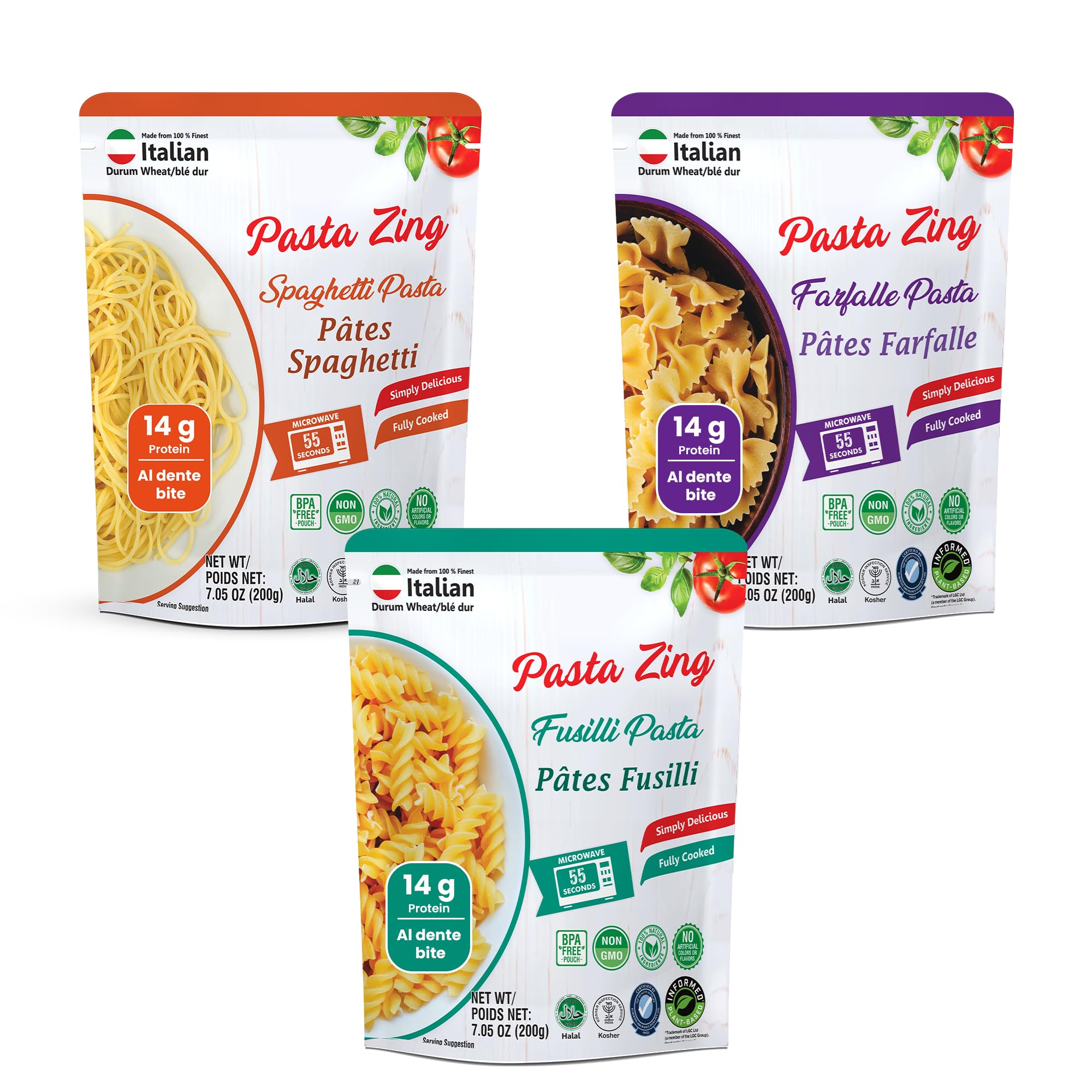 Amazon.com: Pasta Zing Ready to Eat Pasta Variety Pack, 7 Pack (3