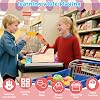 maysida Children's cash register wooden cash register with scanner and sound for children 3-5 years toy cash register with scanner / play money / coins / debit card / shopping basket / accessories shop accessories idea (blue)