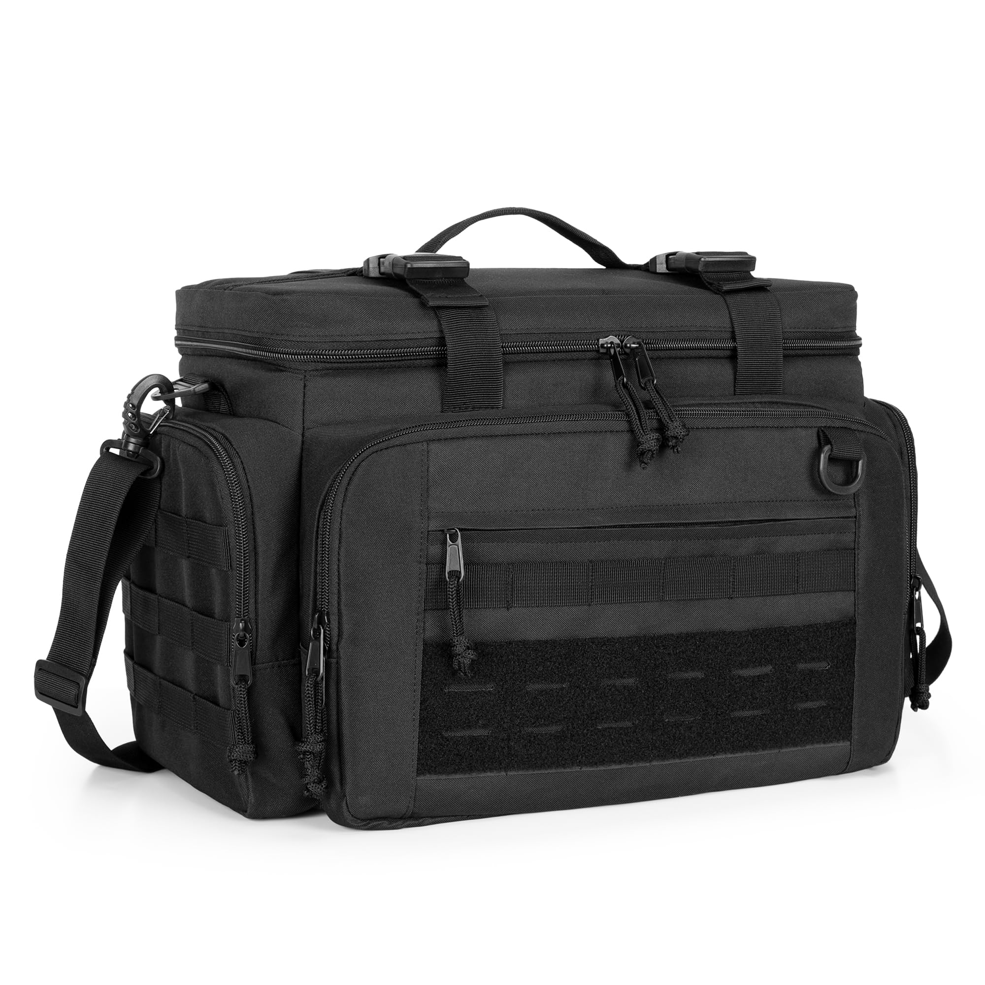 PGmoon Bolsa de transporte compatible con PS5/PS5 Pro/PS4/Xbox, bolsillo táctico para controladores, consola de viaje con compartimentos para portátiles de 15,6 pulgadas | Bolsa de transporte con varios compartimentos para portátiles de 15,6 pulgadas, con