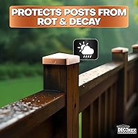 Vista 7 de Tapa de poste de pirámide de cobre macizo para postes de madera de 4 x 4 (3.5 x 3.5 pulgadas), cubierta de cobre real de calibre 20 de 0.031 in