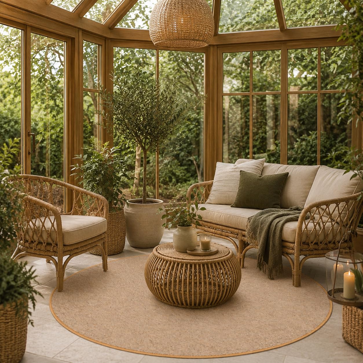 Snapstyle Natur Sisal-Optik Teppich Taff Nuss Rund 7 Größen