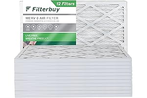 Filterbuy 20x30x1 Air Filter MERV 8 Dust Defense (12-Pack)