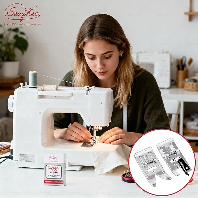 Pie Prensatelas de Máquina de Coser Clásico Duo 7mm – Pack de 2 miniatura 2