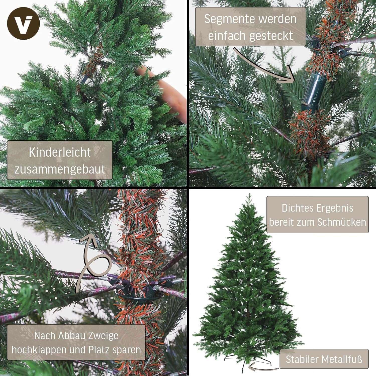 Amazon.de: VIVANNO Knstlicher Weihnachtsbaum Tannenbaum Premium  Nordmanntanne (210 cm)