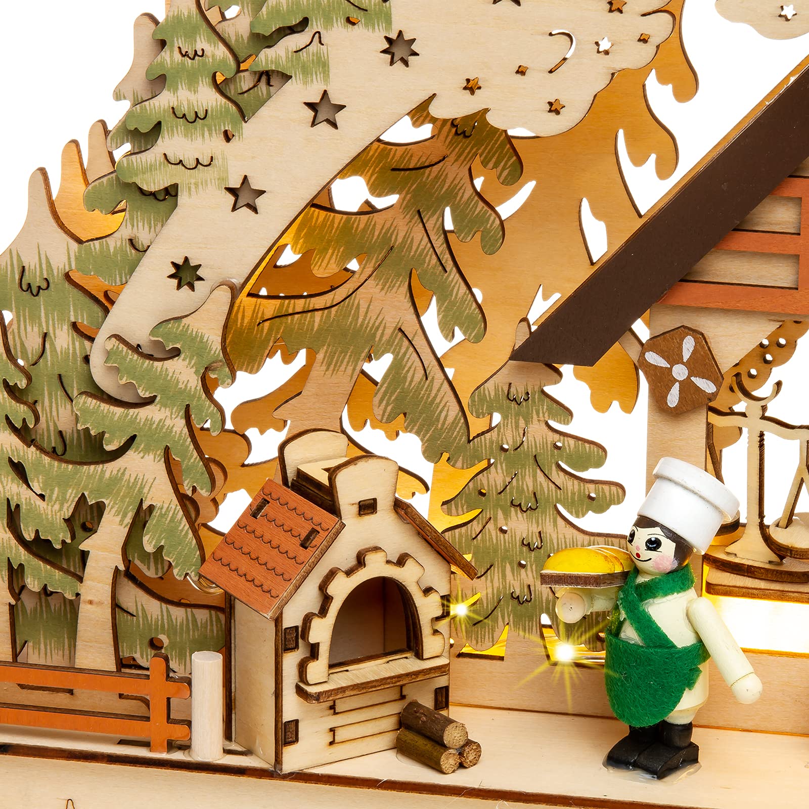 SIKORA LB69 beleuchteter 3D LED Holz Schwibbogen WEIHNACHTSBÄCKEREI inklusive Trafo