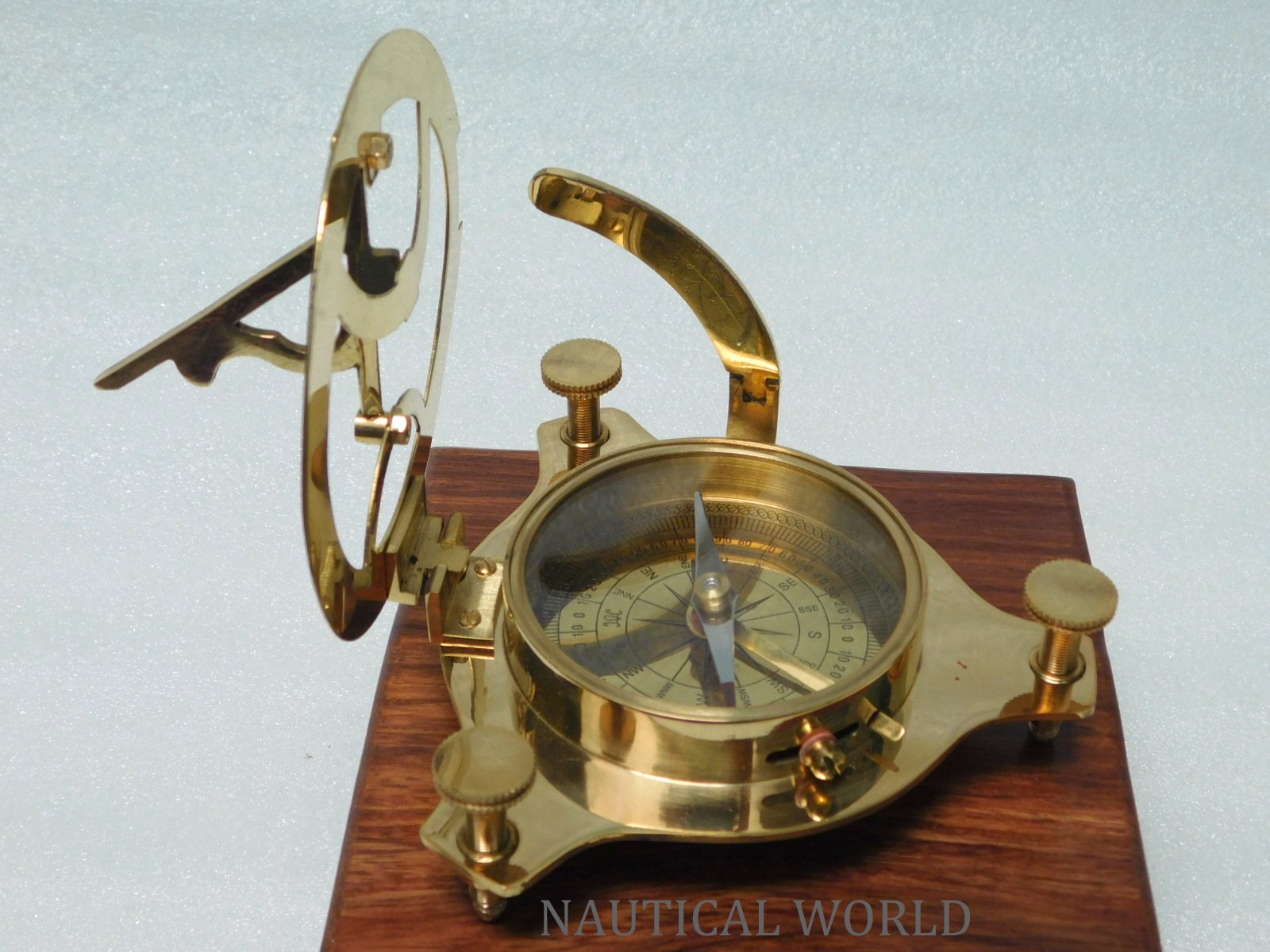 Bussola Nautica In Ottone Massiccio - Meridiana 12,7 Cm, Lucido - Foto 6