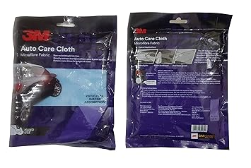 3M Auto Care Microfiber Cleaning Cloth with Xtra Absorption (Blue), Set of 2 Pcs
