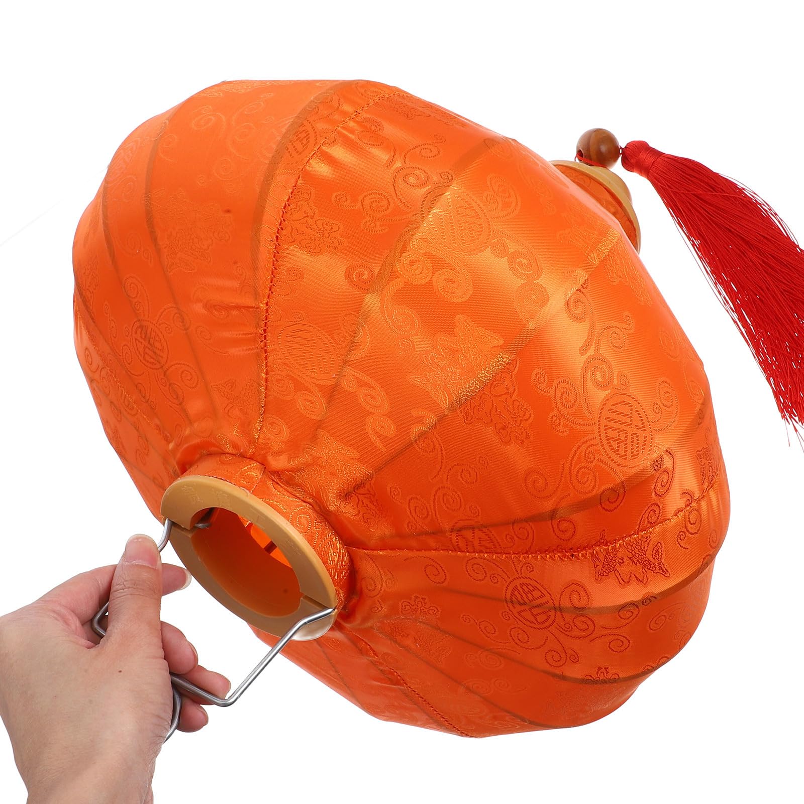 minkissy Vietnamesische Hängelaterne mit Klassischer Form aus Flockigem Stoff in Orange und Vielseitiger Verwendung als Garten oder Partybeleuchtung für Hochzeit und Outdoor Deko