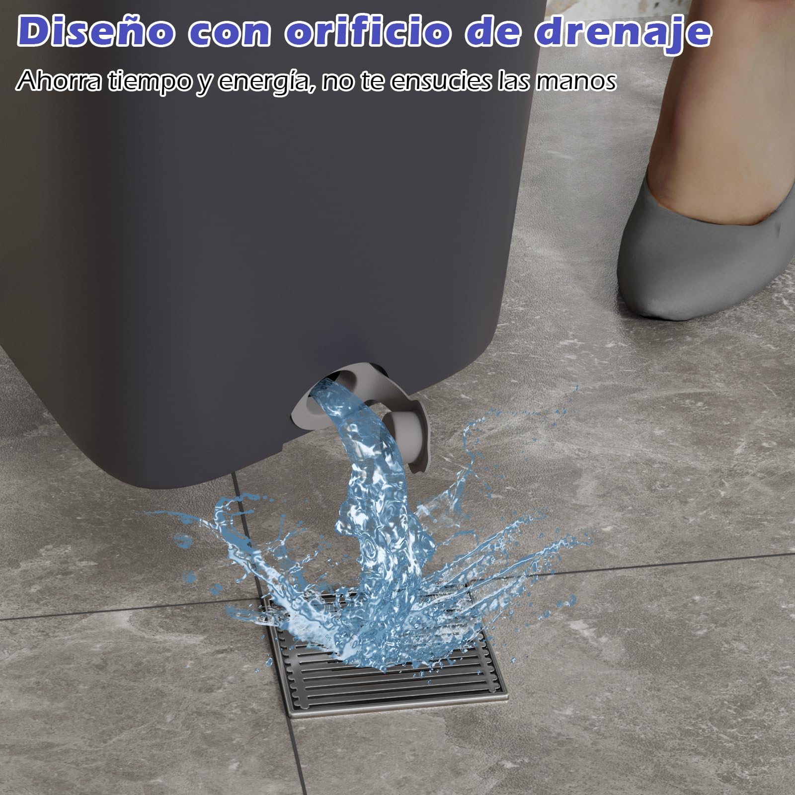 Eukue Mopa Fregona con Cubo Escurridor, Mopas de Limpieza Suelos con 6 Almohadillas Reutilizables y Mango de Acero Inoxidable, Juego de Fregona y Cubo, Mopa para Limpiar Azulejos y Paredes, Azul — view 7
