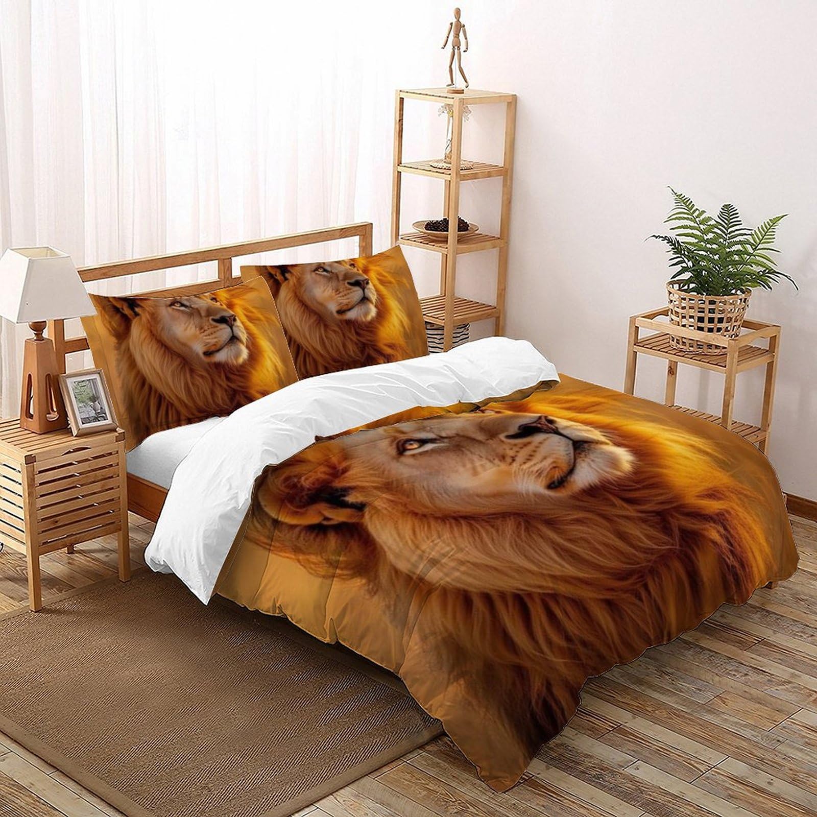 Housse de couette King microfibre animaux fermeture éclair pour éviter la couette qui glisse
