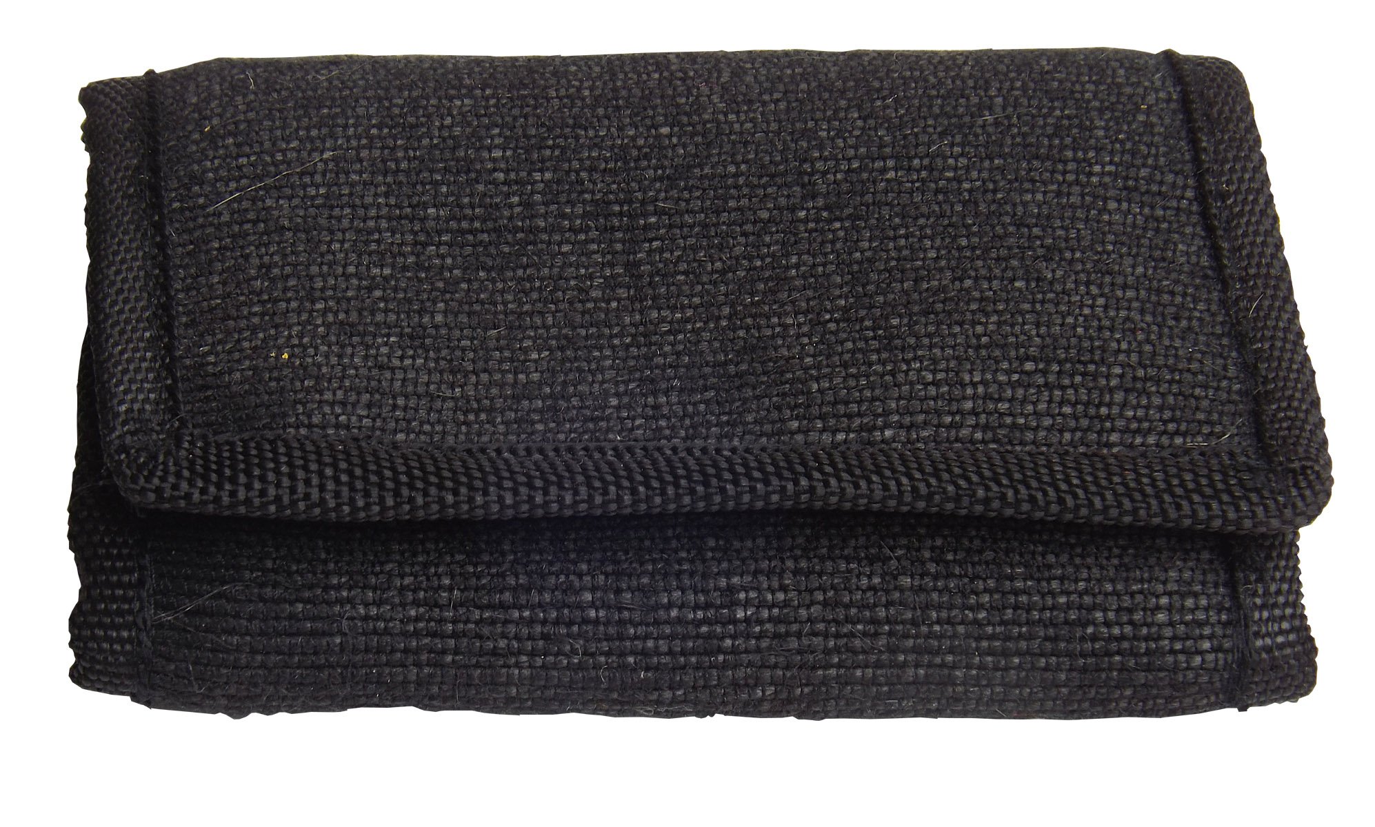 Green Breeze Imports Black Men's Natural Abaca Fiber Large Trifold Wallet