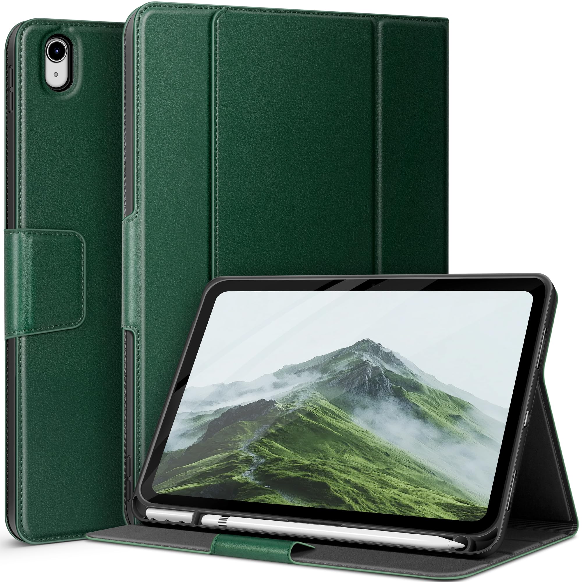 auaua Case for iPad (A16) 11th Generation 11 Inch 2025, iPad 10th Generation 10.9 Inch 2022, with Pencil Holder and Pocket, Typing Angle Muti-Stand