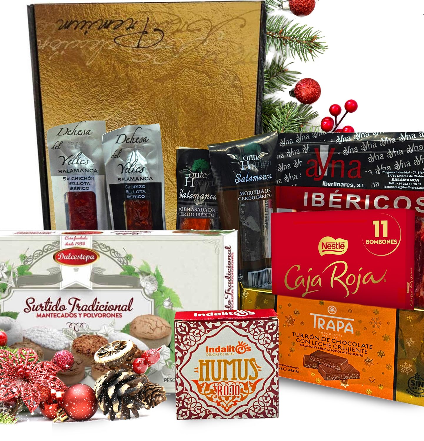 Cesta Gourmet para Regalar S | Perfecta como Cesta Regalo de Día del Padre | Incluye 1 Aceite de Oliva Virgen Extra + 1 Salchichón y 1 Sobrasada Ibérica + Crema Floral de Queso + Paté al PX con pasas — view 10