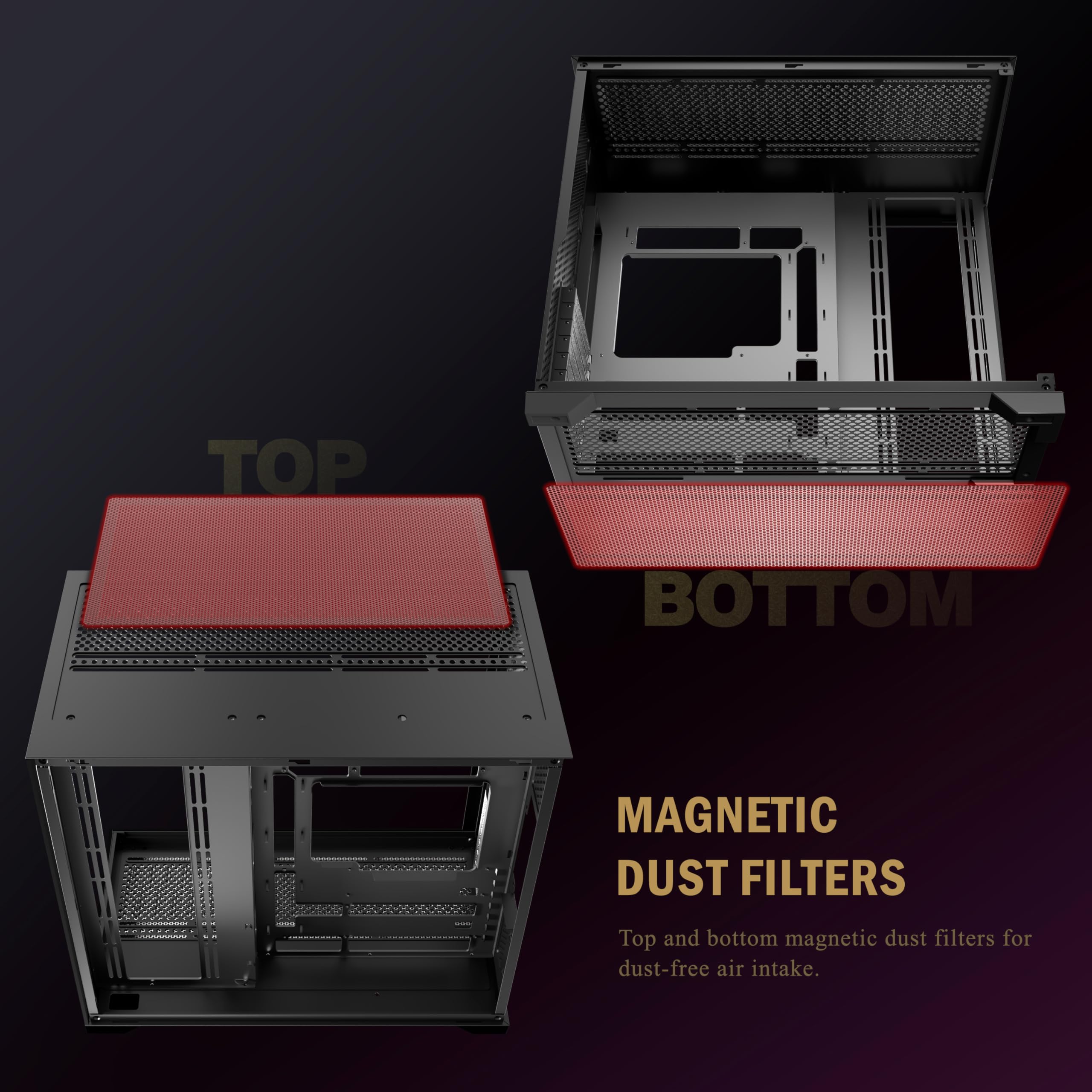 ANSAITE ATX PC-Gehäuse 9×120 mm ARGB PWM-Lüfter vorinstalliert ，Mid-Tower Gaming PC-Gehäuse, Panorama-Gehärtetes Glas Schwarz Computer-Gehäuse mit Typ-C, 360mm Radiator Unterstützung，H-D9 (Schwarz)