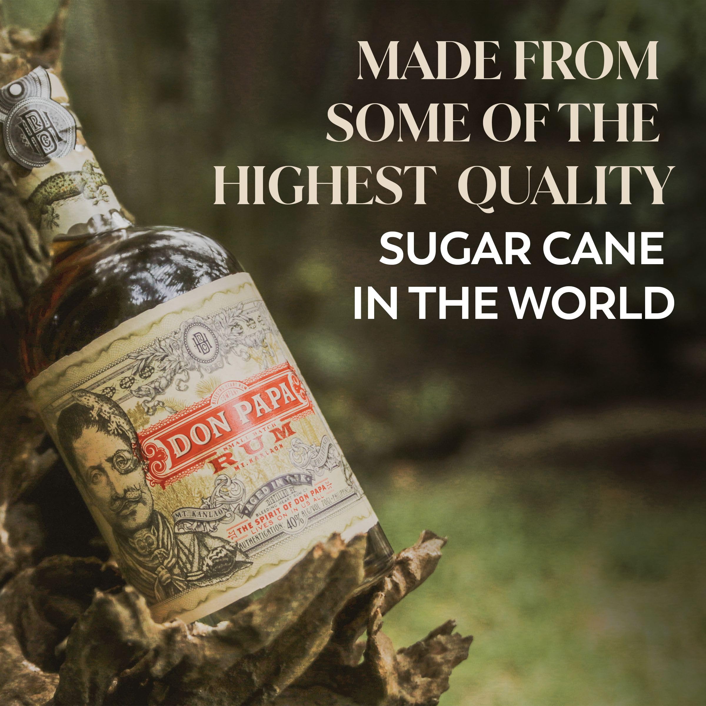 Ron Don Papa, 700 ml, alc. 40% vol., ron dorado y añejo para saborear, destilado en Sugarlandia, Filipinas, madurado con maestría en roble americano e idóneo para cócteles