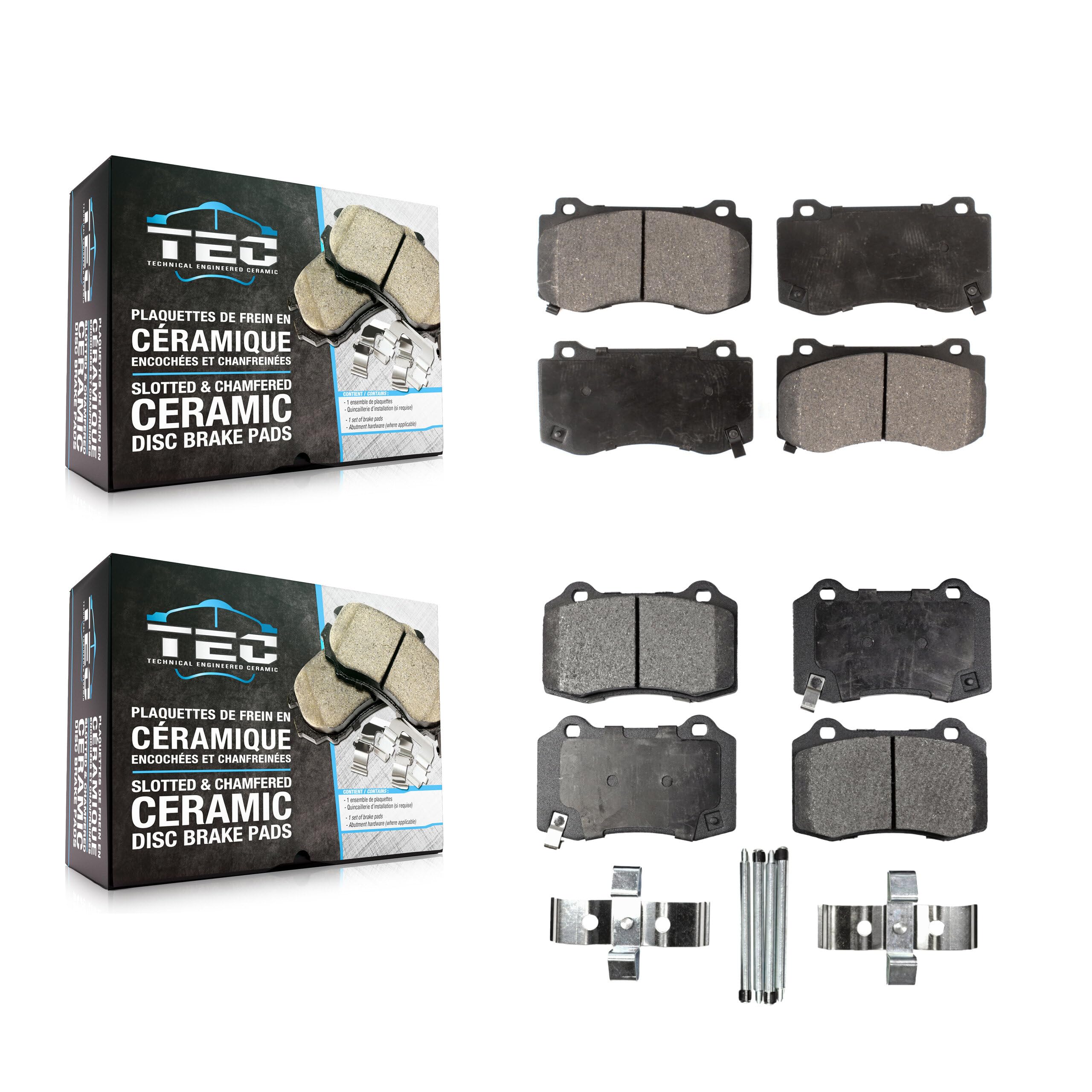 TEC Front Rear Ceramic Brake Pads Kit Replacement For Dodge Charger Chrysler 300 Challenger Jeep Grand Cherokee Magnum KTC-100077
