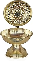 Vista 9 de Pure Source India Dhoop Dani de latón Soporte para Bakhoor Quemador Loban Soporte para incienso, 8 pulgadas (21.16 oz)