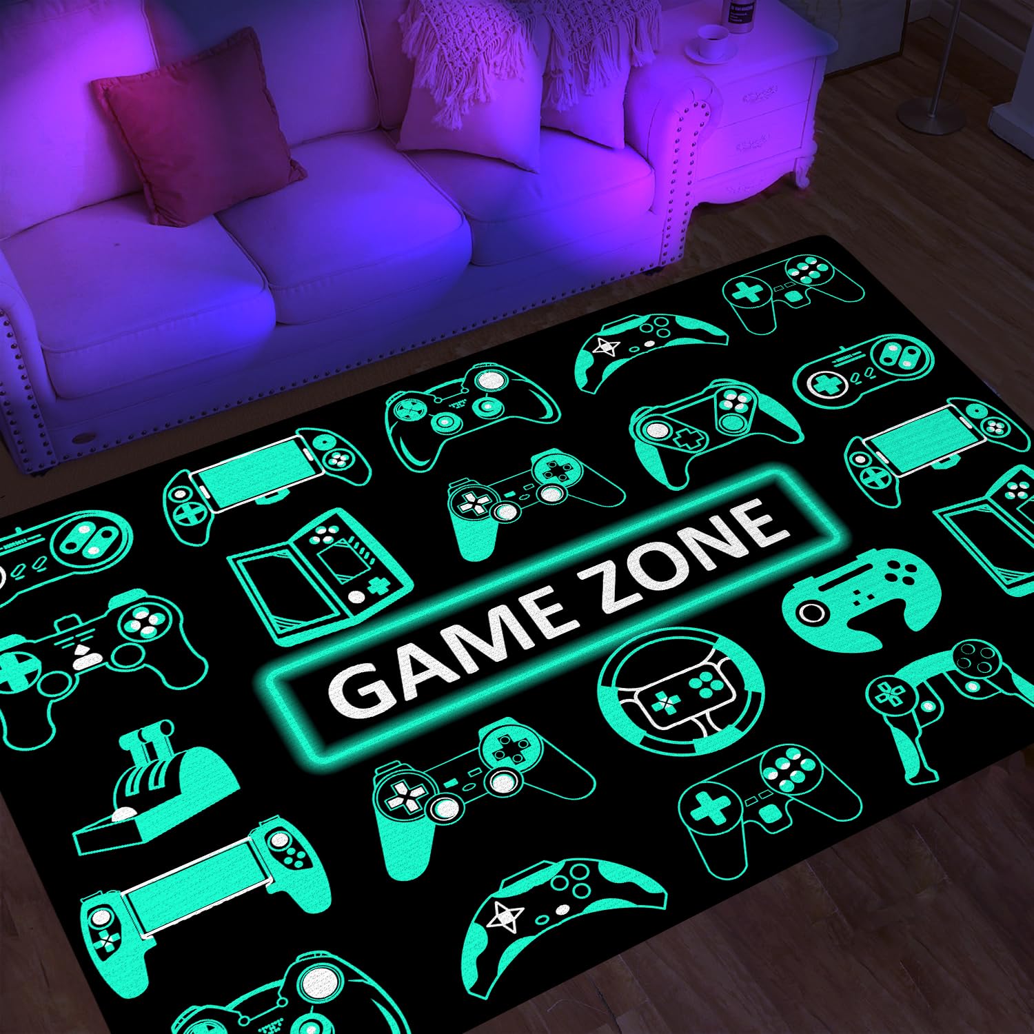 Gaming Area Rugs for Boys Cool Gamer Rugs Teens Large Video Games Carpets for Bedroom Game Console Decorative Floor Mats for Playroom 60" x 39"