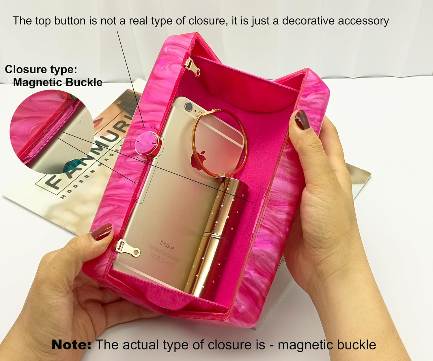 Women Acrylic Clutch Purse Marbled Evening Shoulder Bag for Wedding Cocktail Party Prom - Image 6