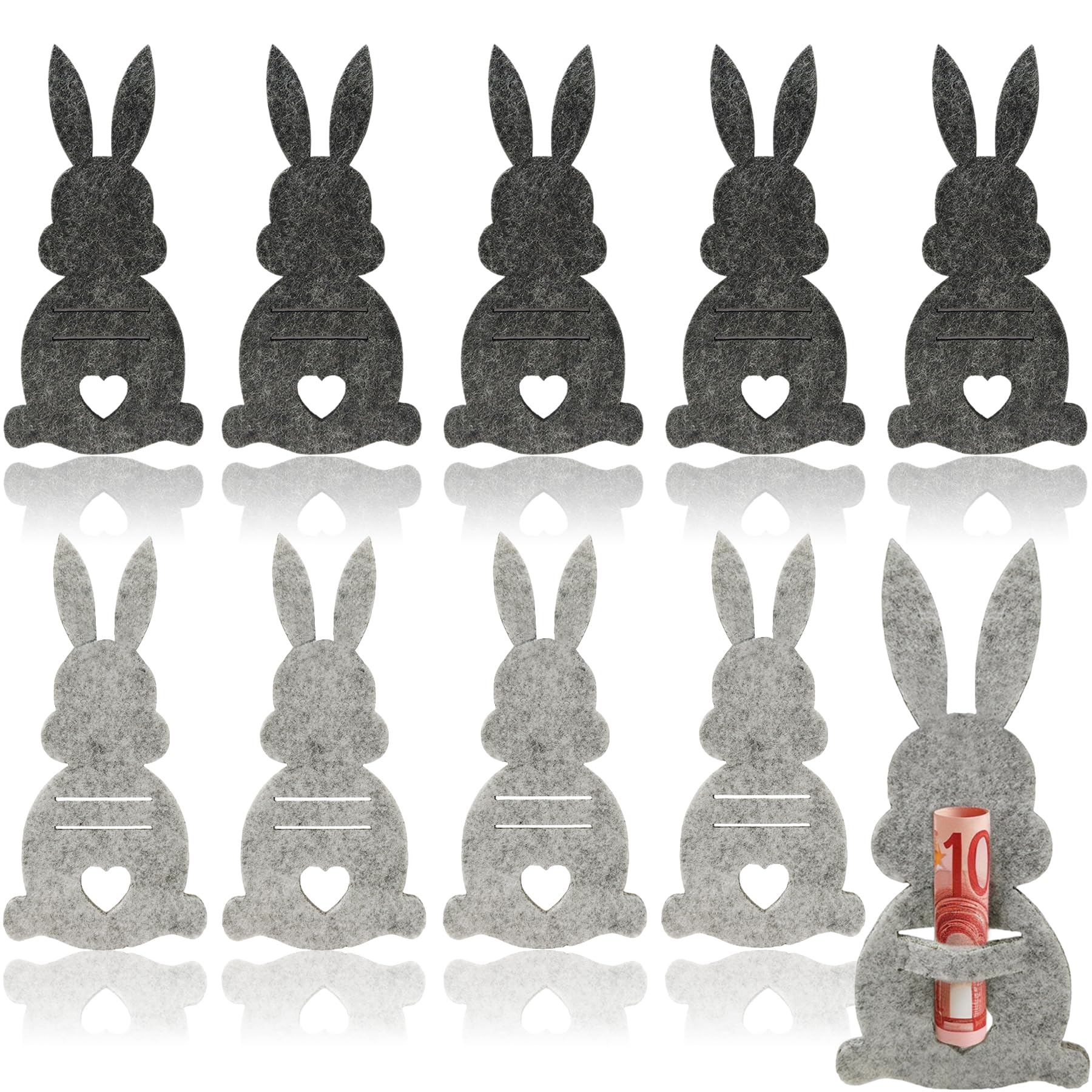 10 Stück Ostern Geldgeschenke Set,Osterhasen Geldgeschenke Verpackung,Geldgeschenk Ostern Verpackung,Zum Verpacken Von Oster-Geldscheingeschenken,Kreative Osterdekorationen aus Filz Geldklammern