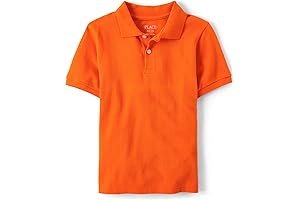 Boys Uniform Short Sleeve Pique Polo Orange Collared Shirt