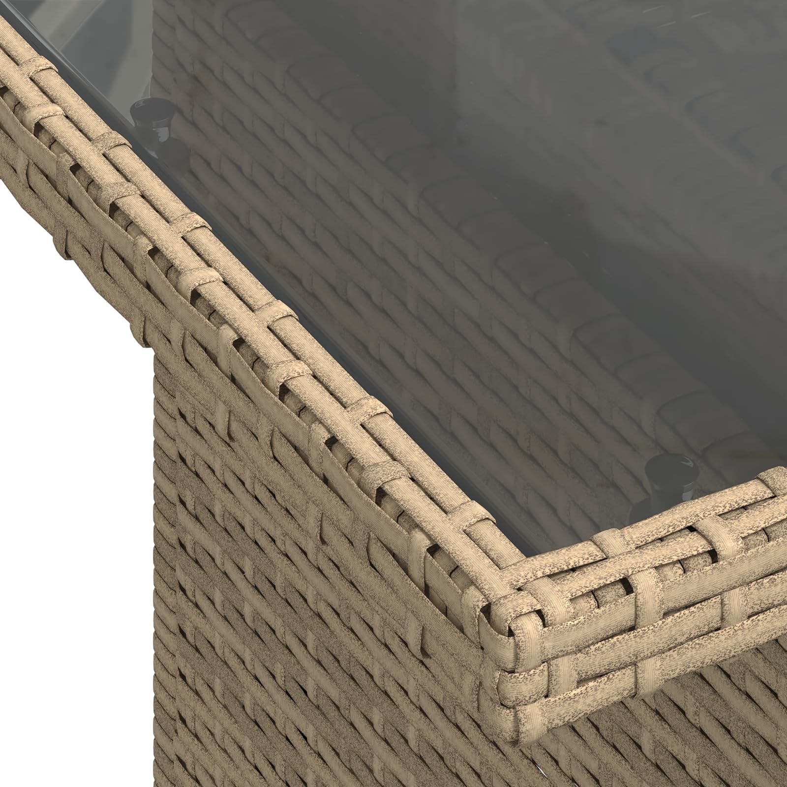 Juego de 6 sofás de jardín con cojines beige de polirratán para jardín, resistente a la intemperie, muebles de exterior