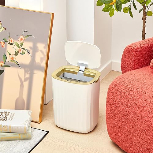 Miniatura 6 de Mifoci 2 botes de basura automáticos de 3.5 galones, sin contacto, con tapas, sensor de movimiento, botes de basura impermeables con bolsa de basura