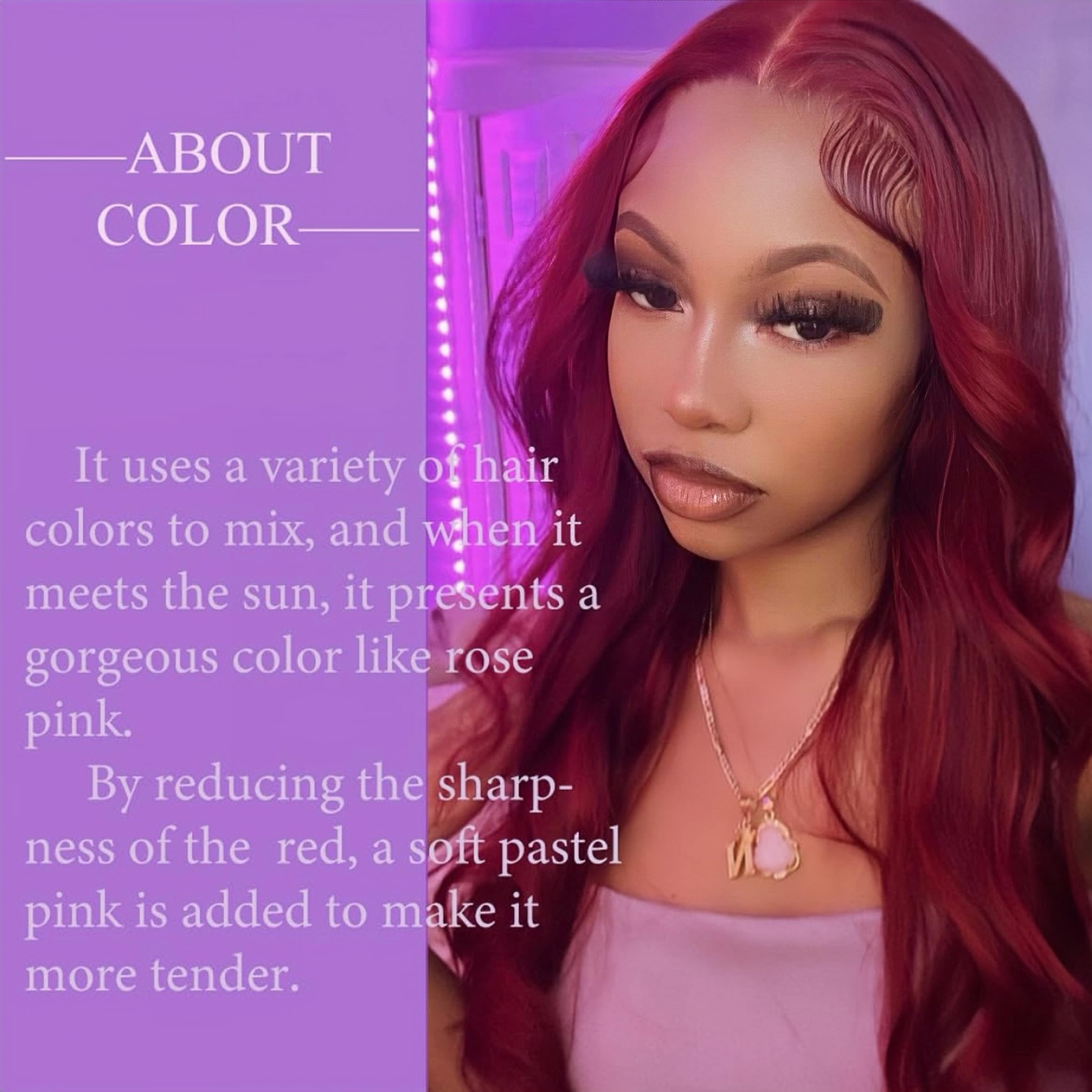 FABLLE Pink Lace Front Wig - 30 Inch Glueless Body Wave Synthetic Wig with Baby Hair Gradient Pink Color
