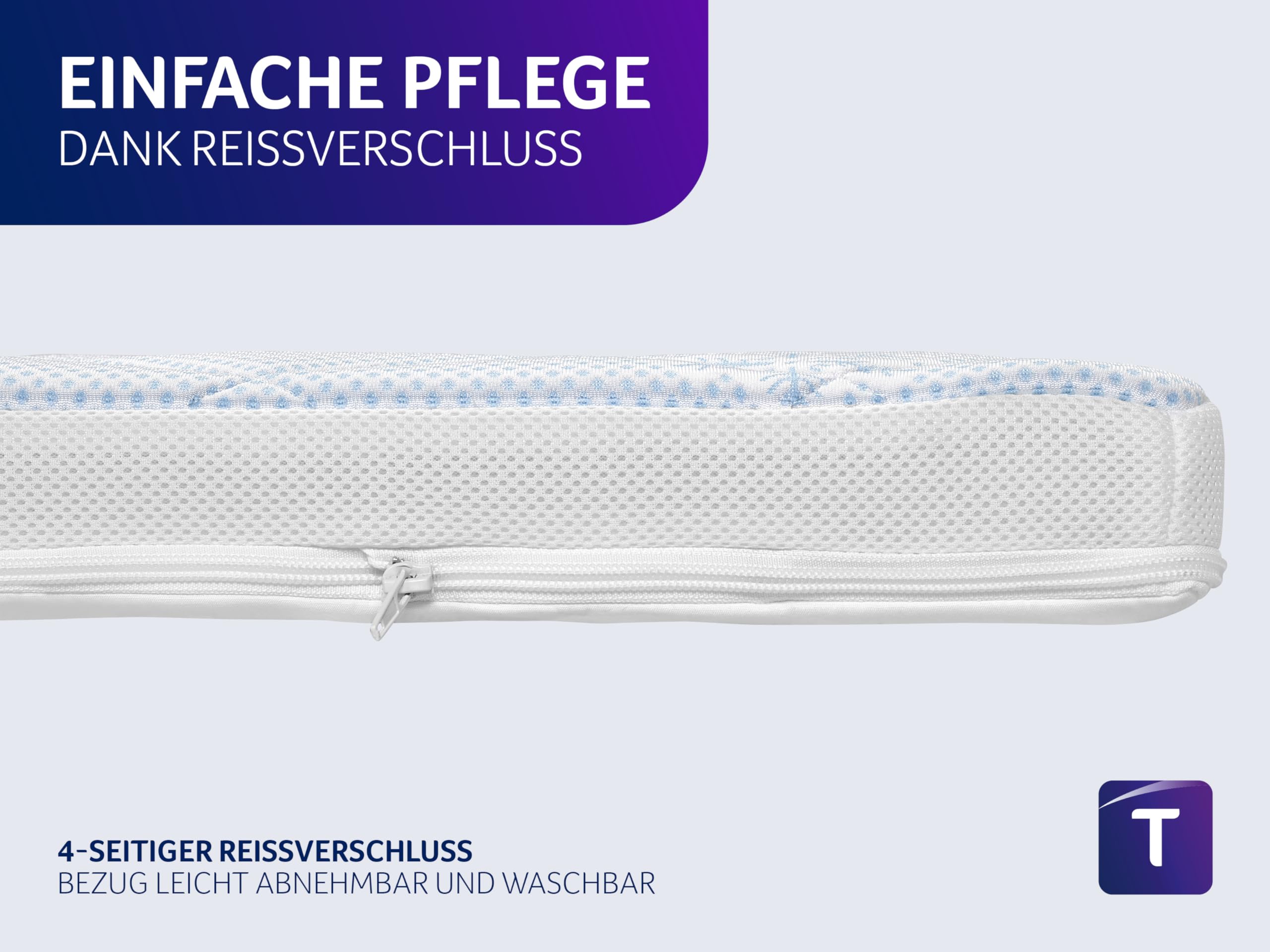 Traumnacht Cool Comfort Matratzentopper 140x200 cm | Sommer & Winter | Kühlender Doppeltuchbezug | Atmungsaktiv & komfortabel | Oeko-TEX Standard 100 Zertifiziert | Deutscher Qualitätsstandard