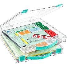 Vtopmart 2 Pack Board Game Storage with Handle and Snap-Tight Latch Lid