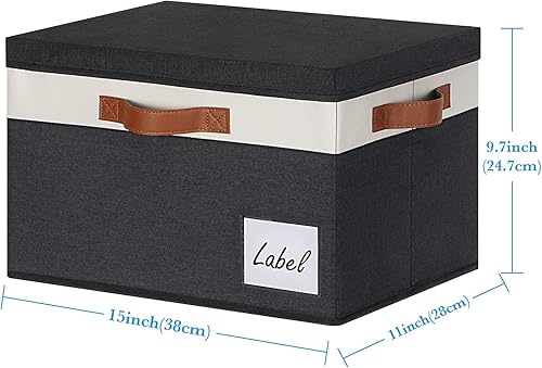 Miniatura 3 de Contenedores de almacenamiento grandes con tapas, canastas de almacenamiento plegables de tela con tapas, cajas de almacenamiento resistentes con