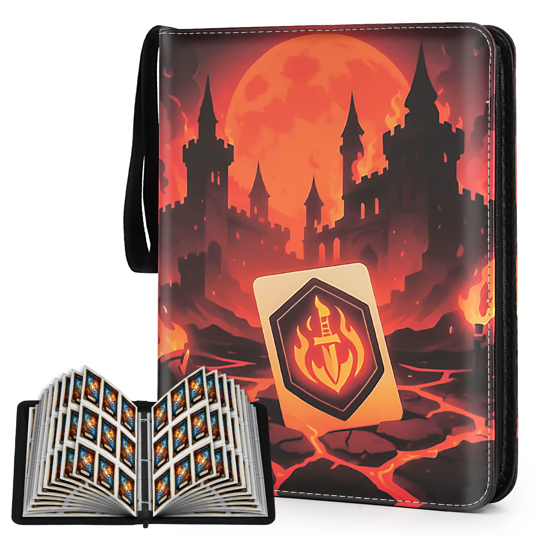 9 Pocket Card Binder for MTG/YGO/PTCG/Game Cards, Holds 720 Cards,Premium Card Collector Book for TCG Players,Toys Gifts for Kids-Red