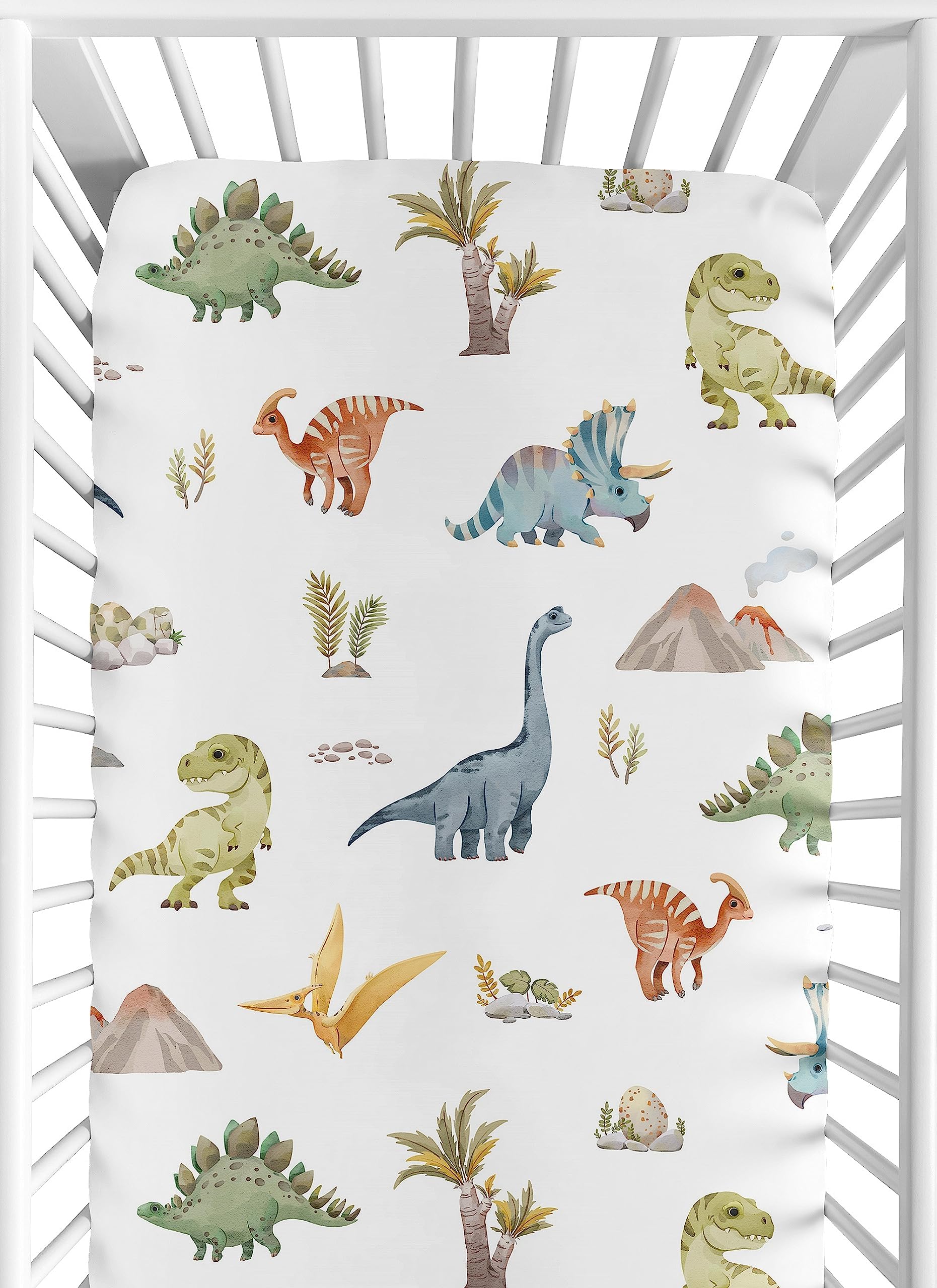 4-Pack Baby Boy Crib Sheets - Super Soft Dinosaur & Star Fitted Sheets For Standard Crib Mattress